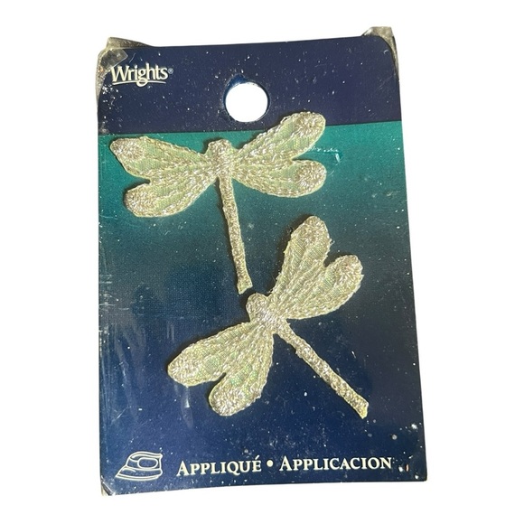 NWT Vintage Wrights Dragonfly Set of 2 Appliqué Iron On Set - Picture 1 of 4
